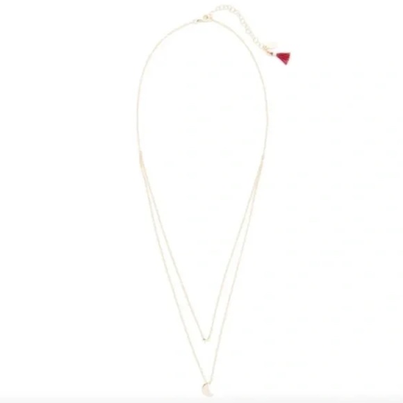 NWT SHASHI Luna Lariat 18KT Gold Layered Necklace - Picture 4 of 7